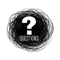 help and support question mark scribble style background