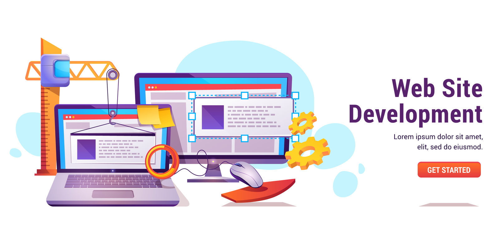 Web site development, programming or coding banner